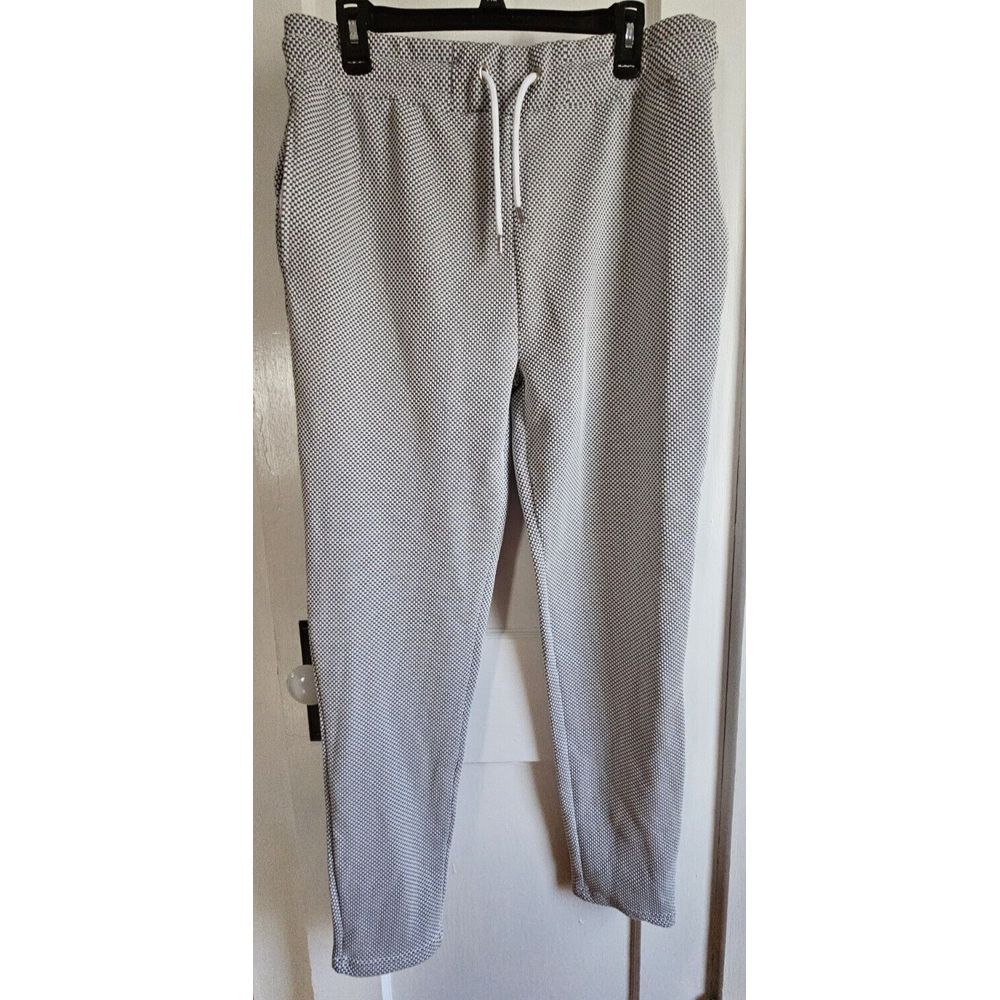 River Island casual smart pants checkboard blue white US‎ M pull on drawstring